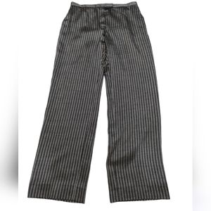 Armani Collezioni pinstripe silver black straight leg pants, virgin wool,size 12